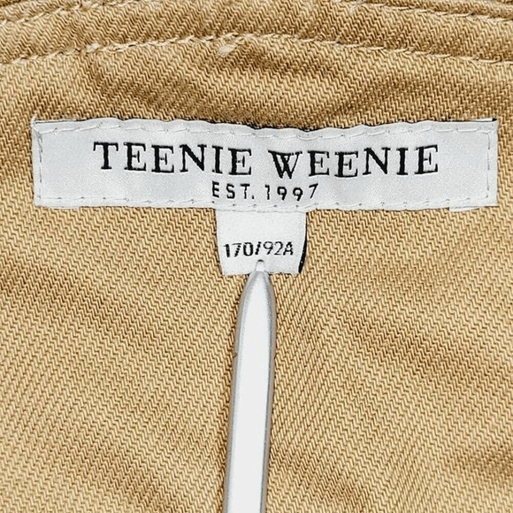 KATE Teenie Weenie Overall Dress Juniors Small Tan Palm Tree Pineapple Embroider - Picture 6 of 11